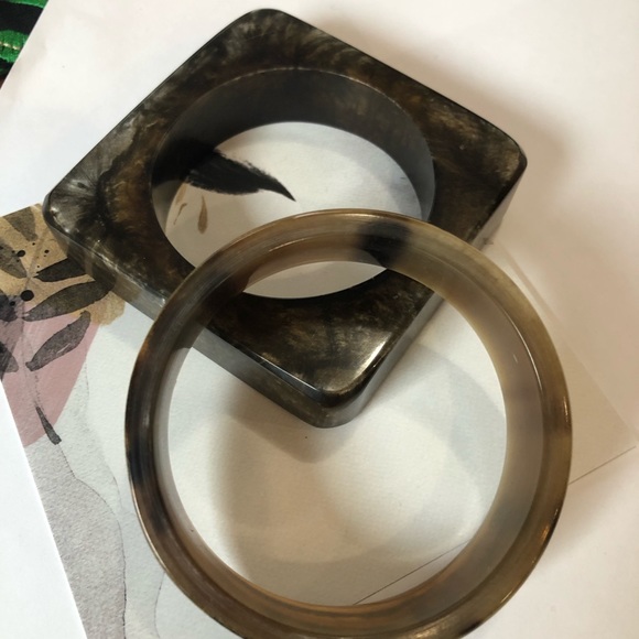 Vintage style Bangle set - resin & horn set - Picture 3 of 7